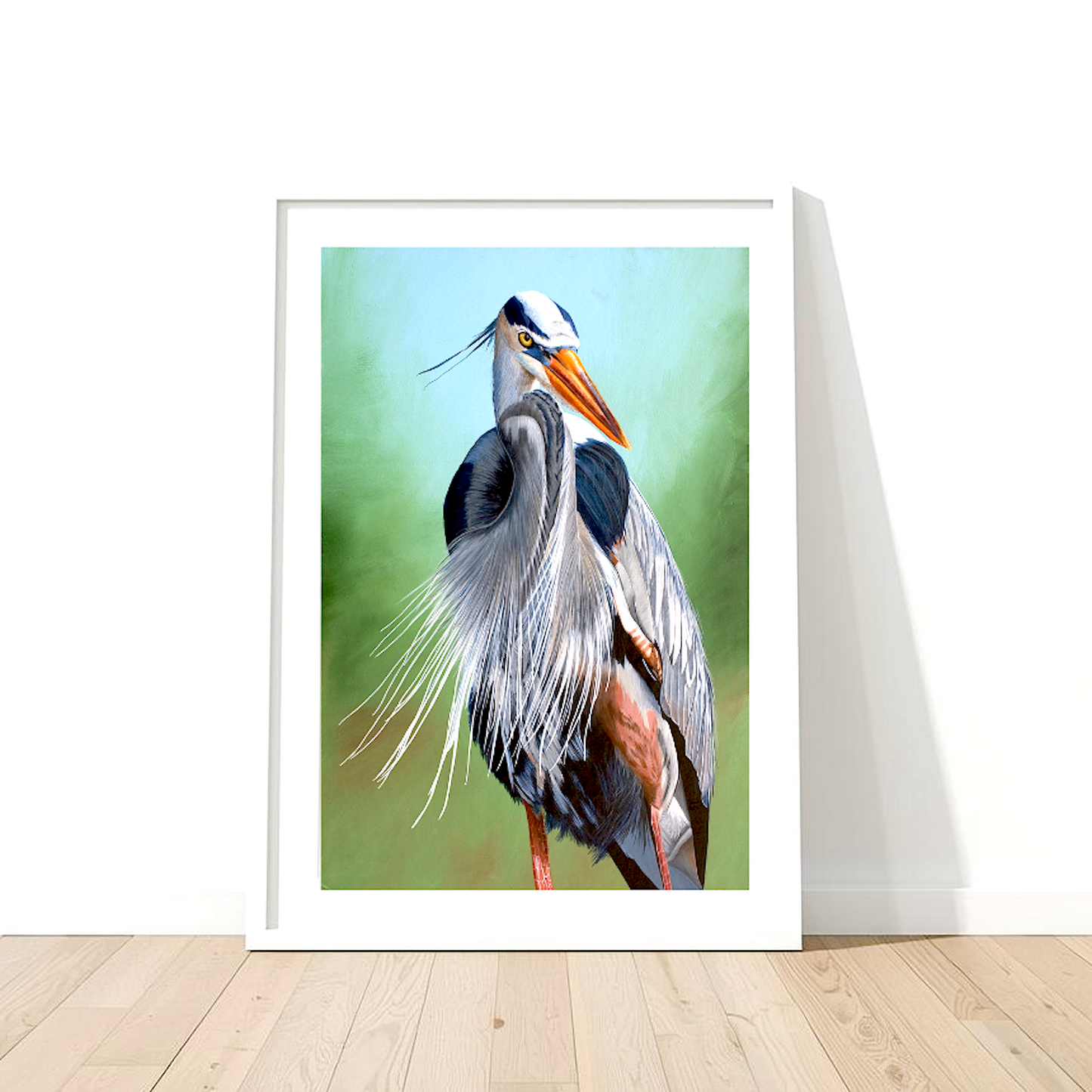 Great Blue Heron Art Print Unframed