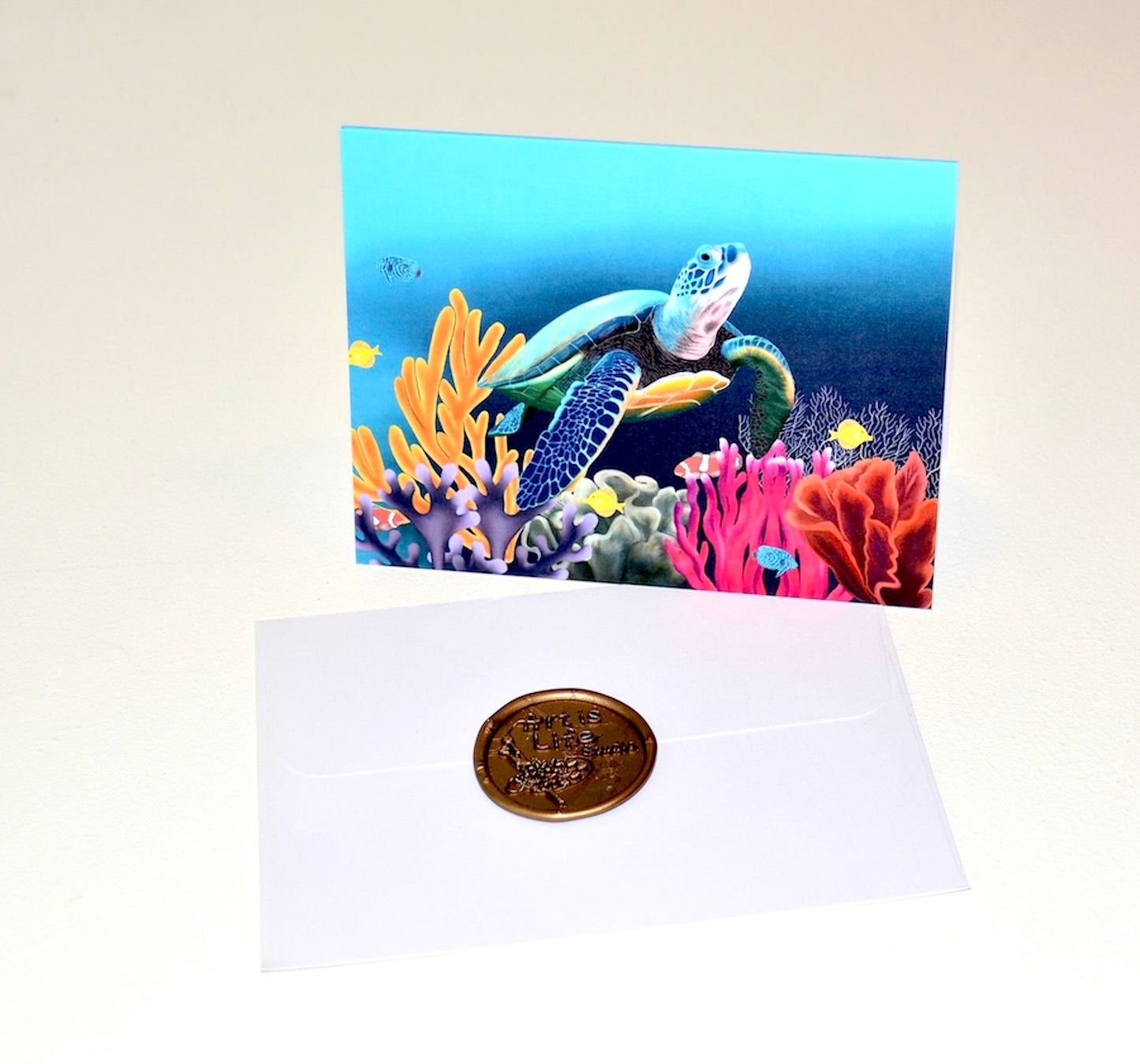 Into the Deep Turtle Blank Notecard with Envelope