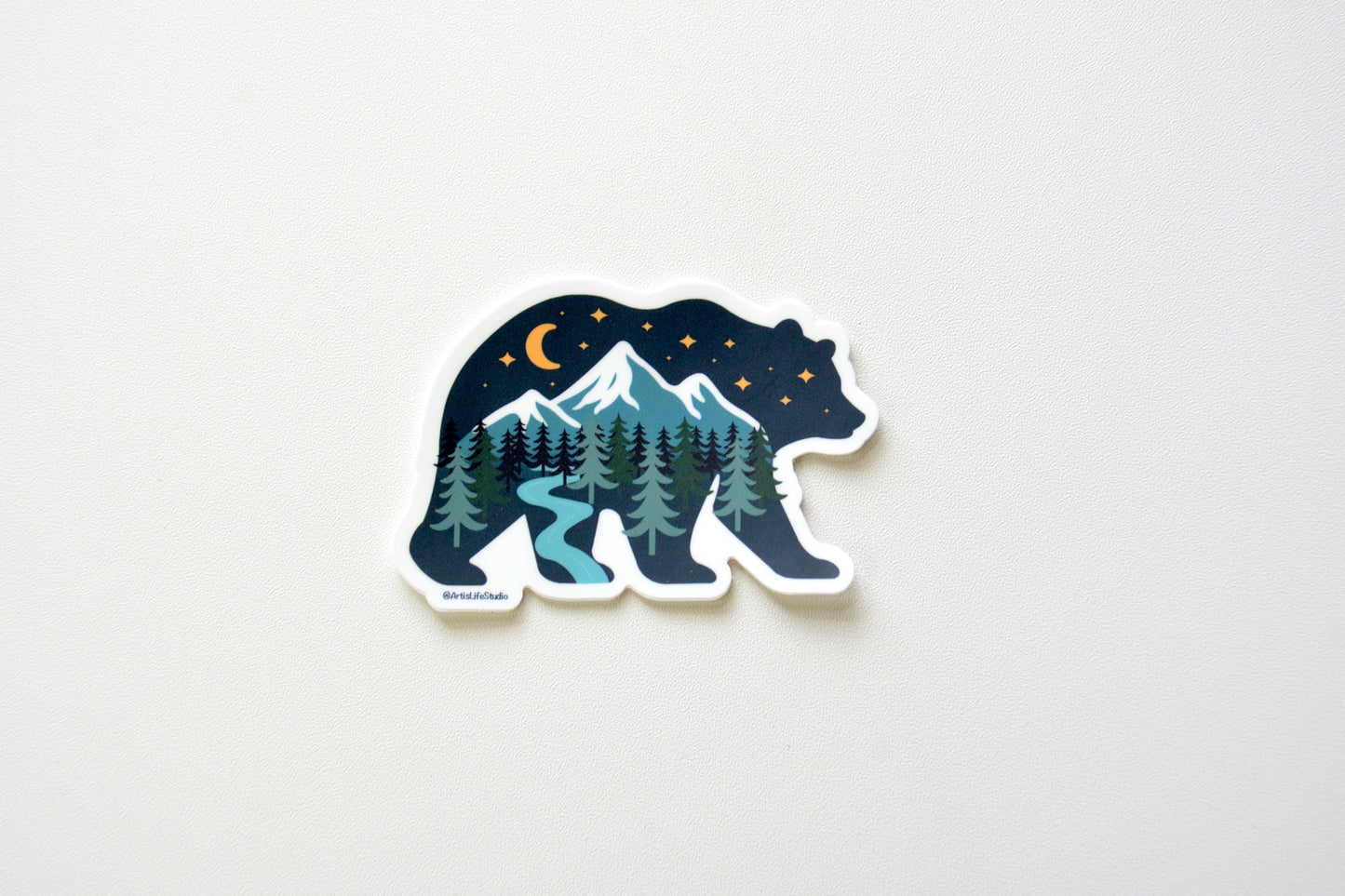 Mountain Bear Waterproof Vinyl Sticker