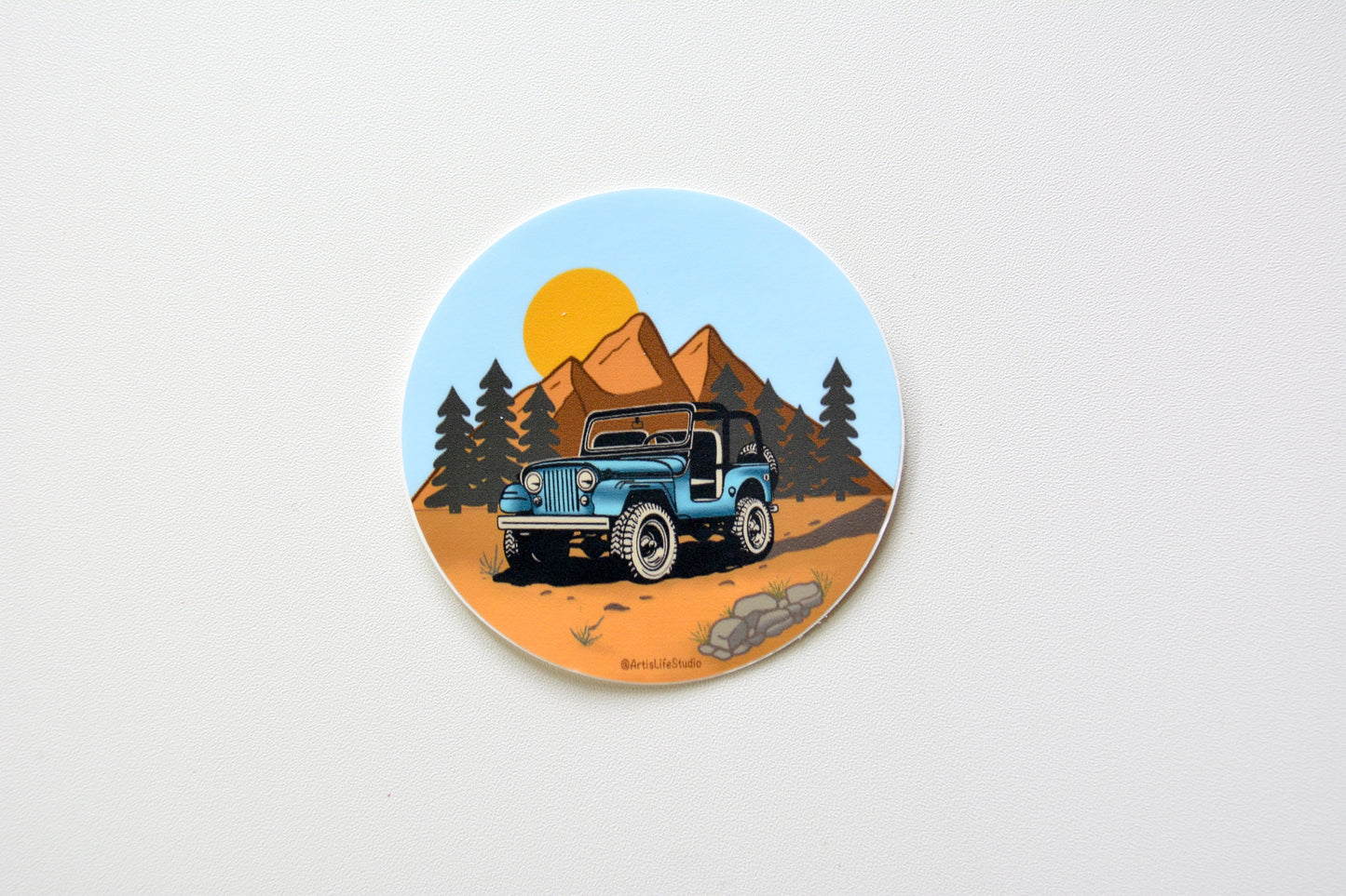 Jeep Mountain Waterproof Vinyl Sticker