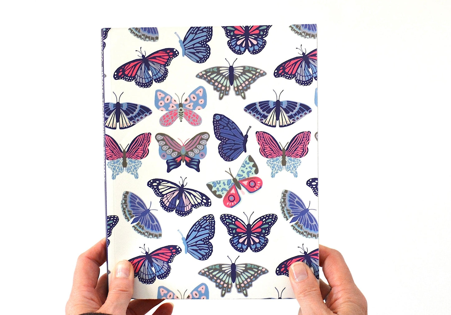 Painted Butterfly Pattern Softcover Layflat Journal with Inspirational phrase on Spine