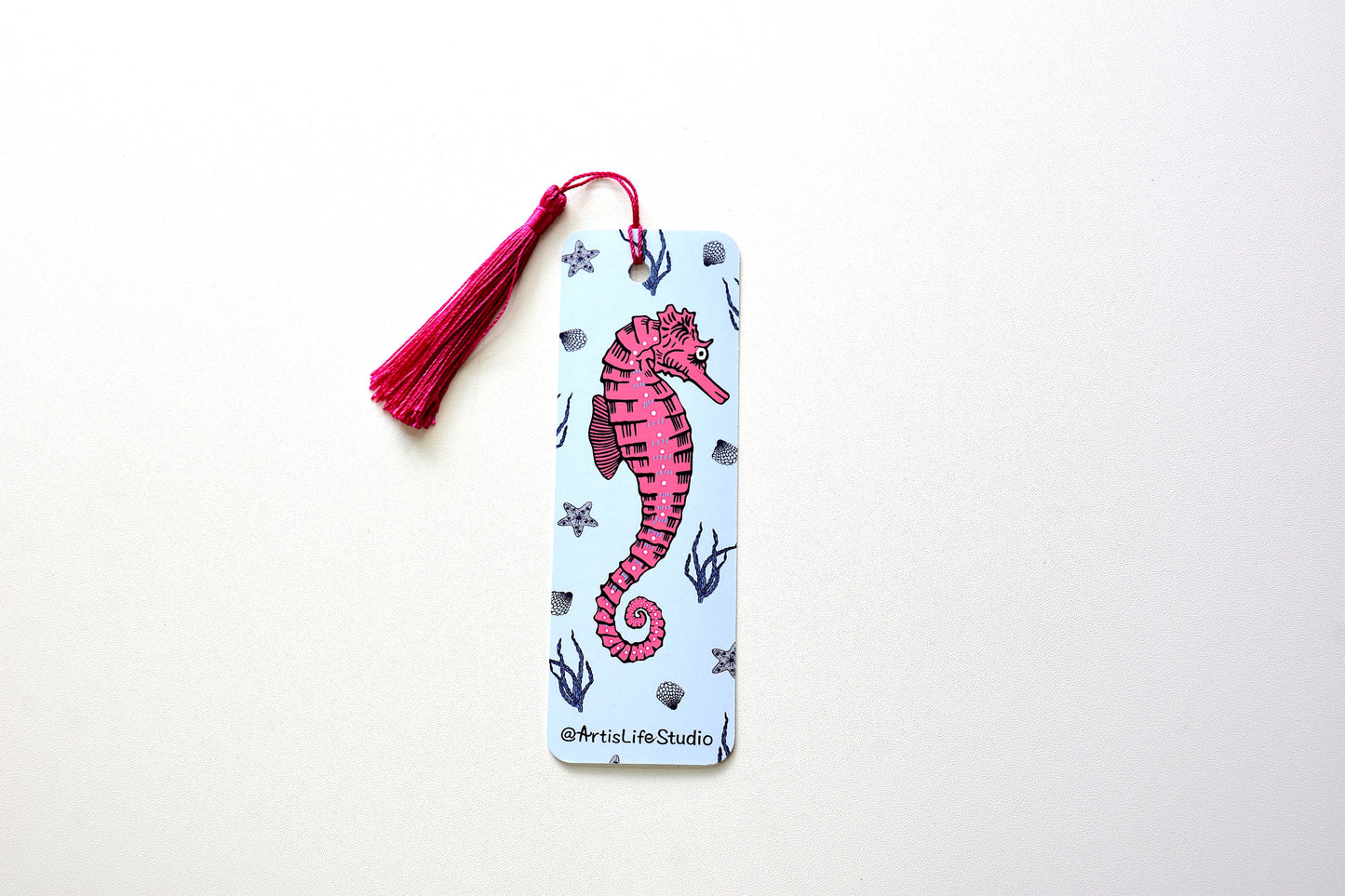 Pink Seahorse Bookmark