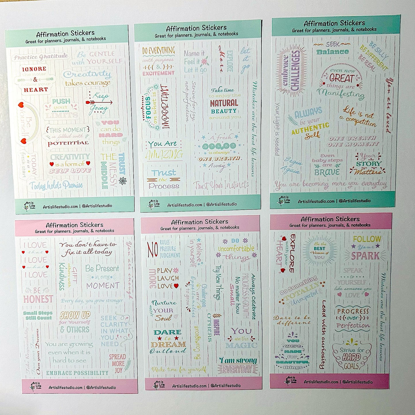 Affirmation Sticker Sheets