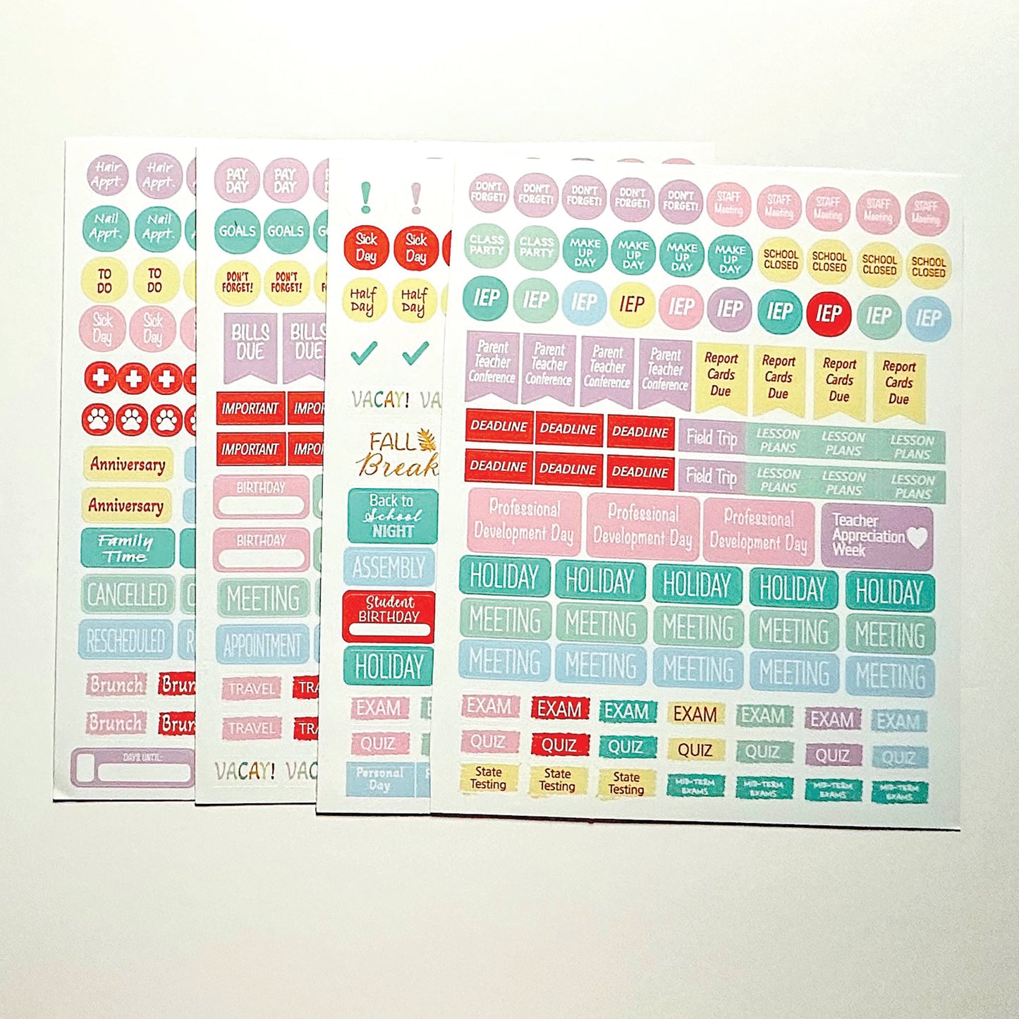 Teacher and Daily Planner Sticker Sets