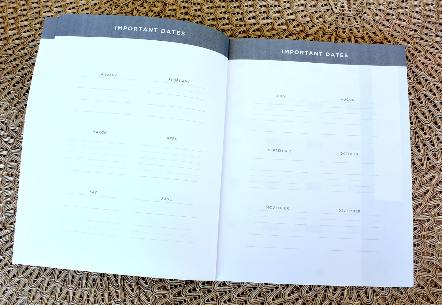 Undated Turtle Design Planner, Softcover, Monthly and Weekly Layouts, Layflat Design