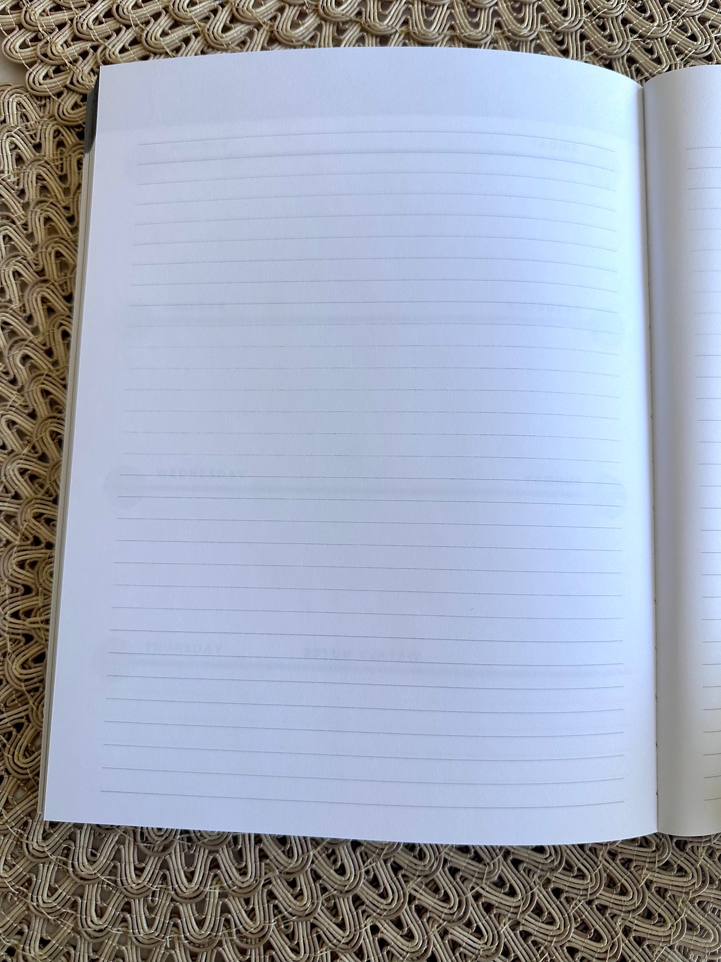 Undated Planner Softcover with Monthly and Weekly Layouts, Layflat Design