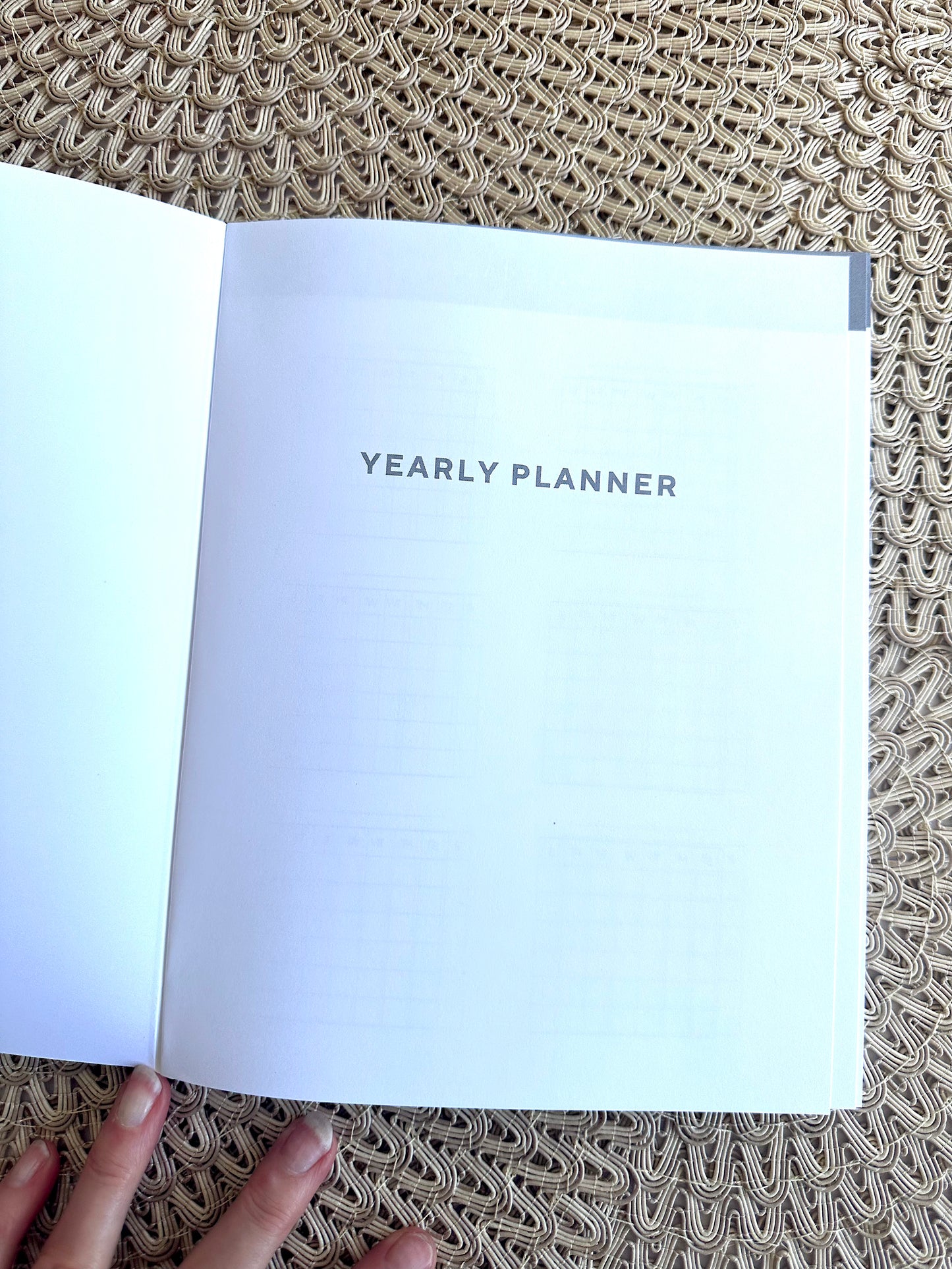 Undated Planner Softcover with Monthly and Weekly Layouts, Layflat Design