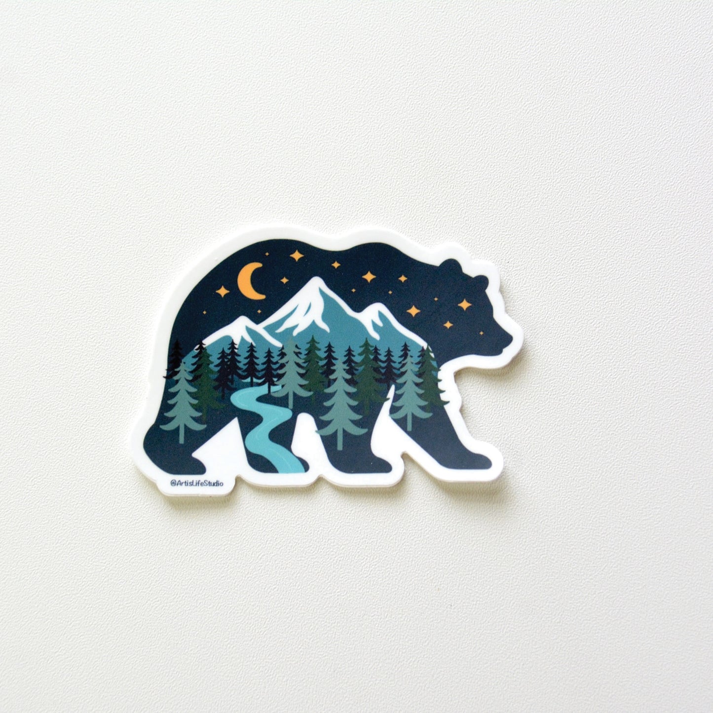 Mountain Bear Waterproof Vinyl Sticker