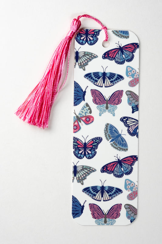 Butterfly Pattern Bookmark with Tassel