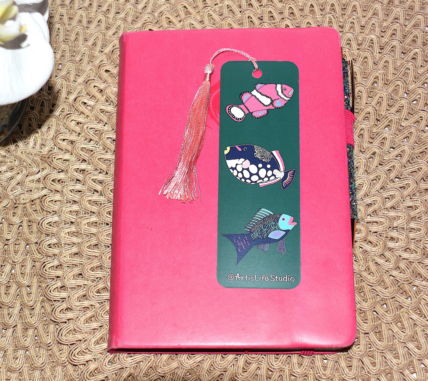 Colorful Fish Design Bookmark with Tassel