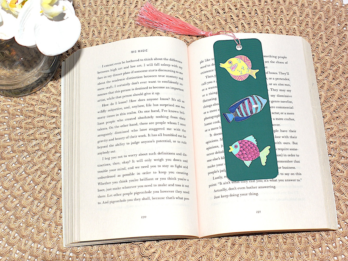 Colorful Fish Design Bookmark with Tassel
