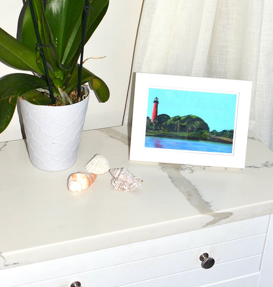 Jupiter Lighthouse Landscape Framed Art Print