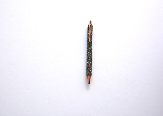 Dark Green Blue Glitter Pen, Sequined Sparkly Glitter Ball Point Retractable Refillable Pen