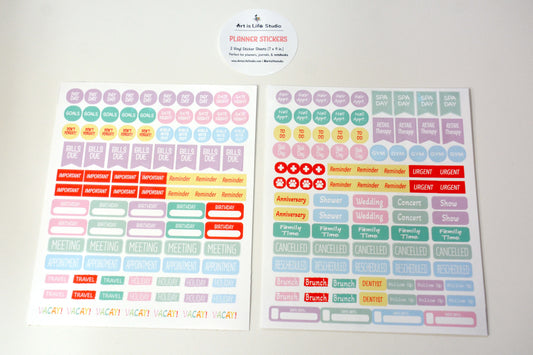 Planner Sticker Set, Teacher and Daily Planner Sticker Set Options