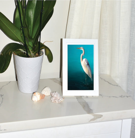 White Egret Framed Art Print