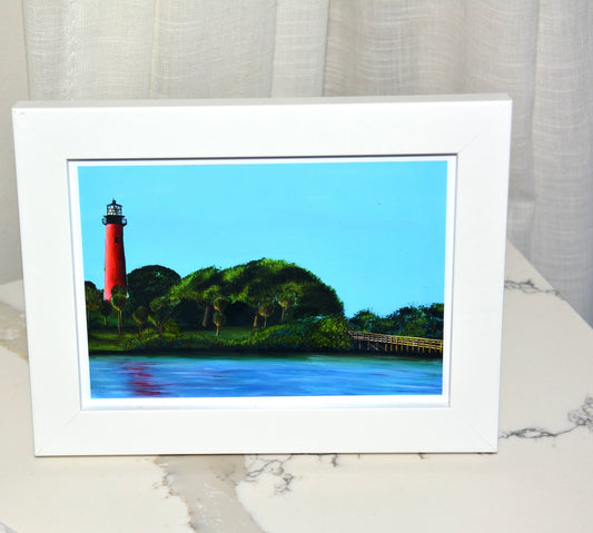 Jupiter Lighthouse Landscape Framed Art Print