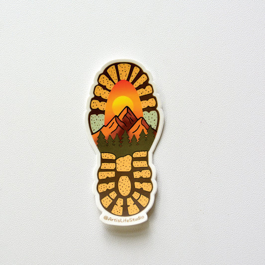 Hiking Boot Waterproof Vinyl Sticker