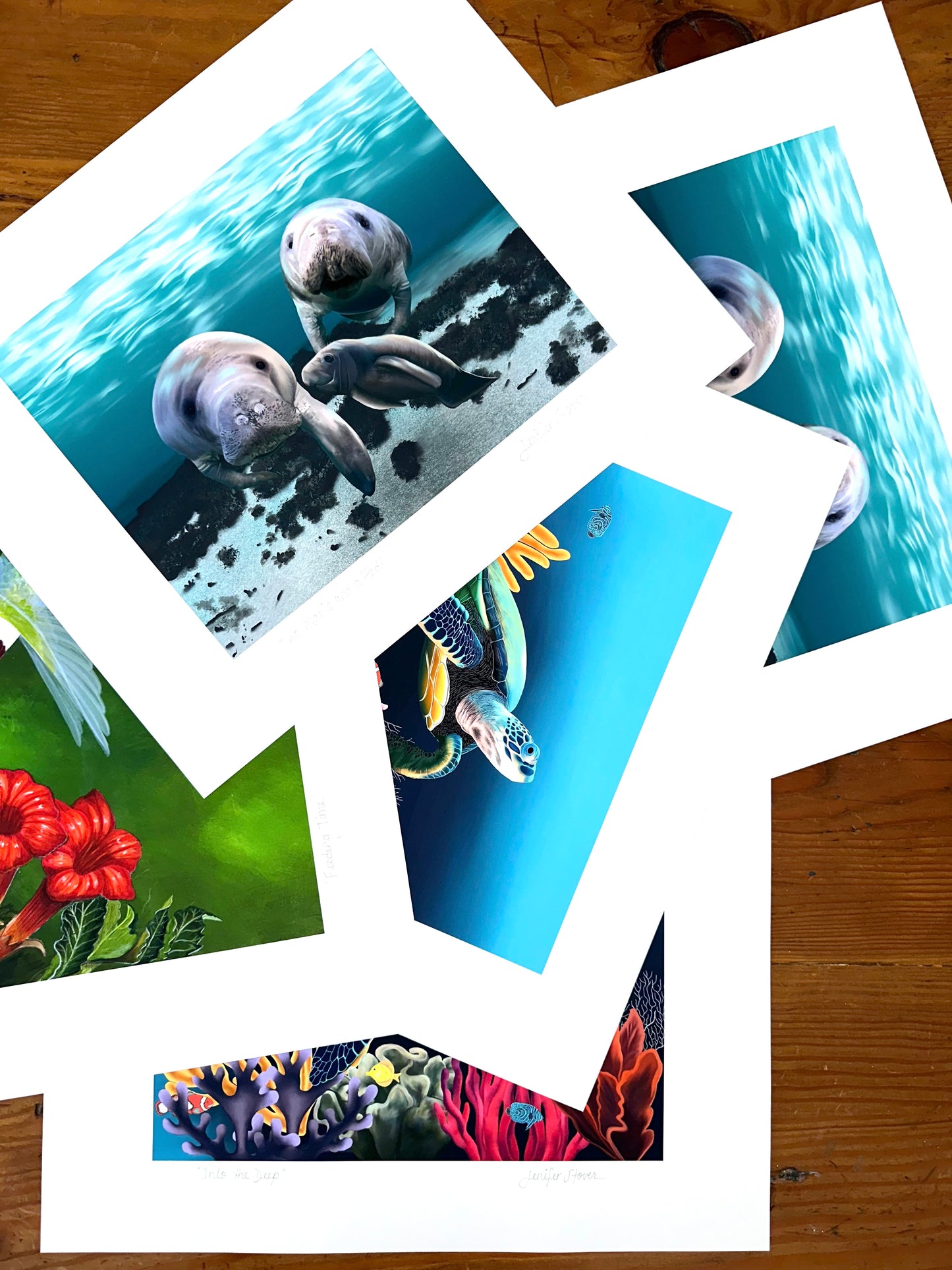 Two Manis and a Pedi Manatee Unframed Art Print