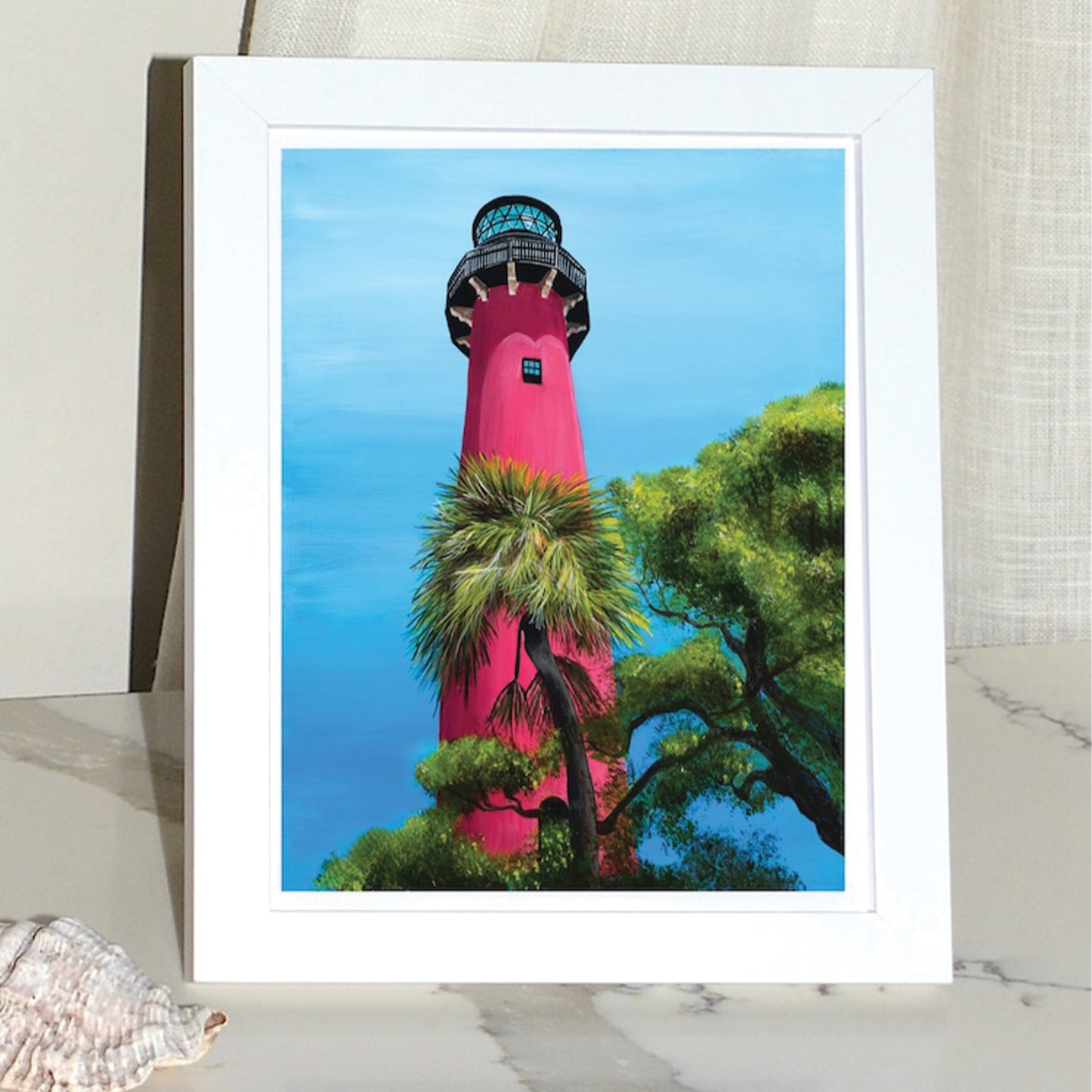 Jupiter Lighthouse Landscape Framed Art Print