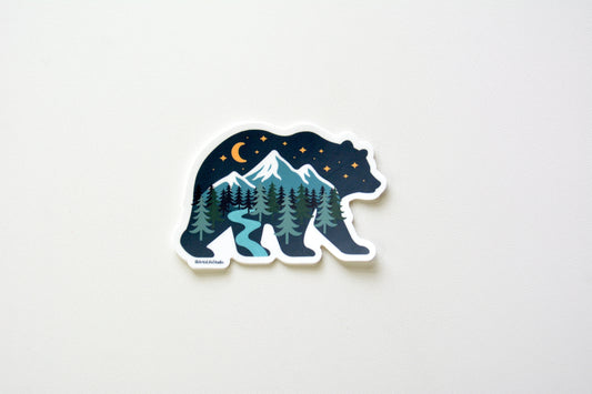 Mountain Bear Waterproof Vinyl Sticker