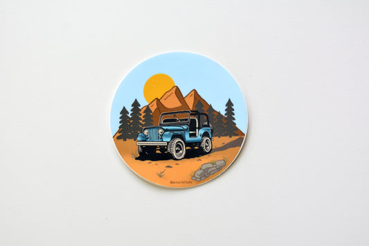 Jeep Mountain Waterproof Vinyl Sticker