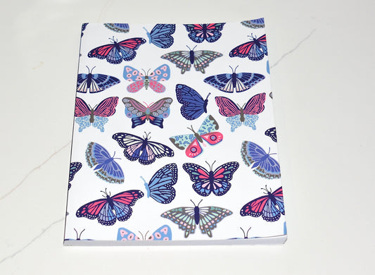 Painted Butterfly Pattern Softcover Layflat Journal with Inspirational phrase on Spine