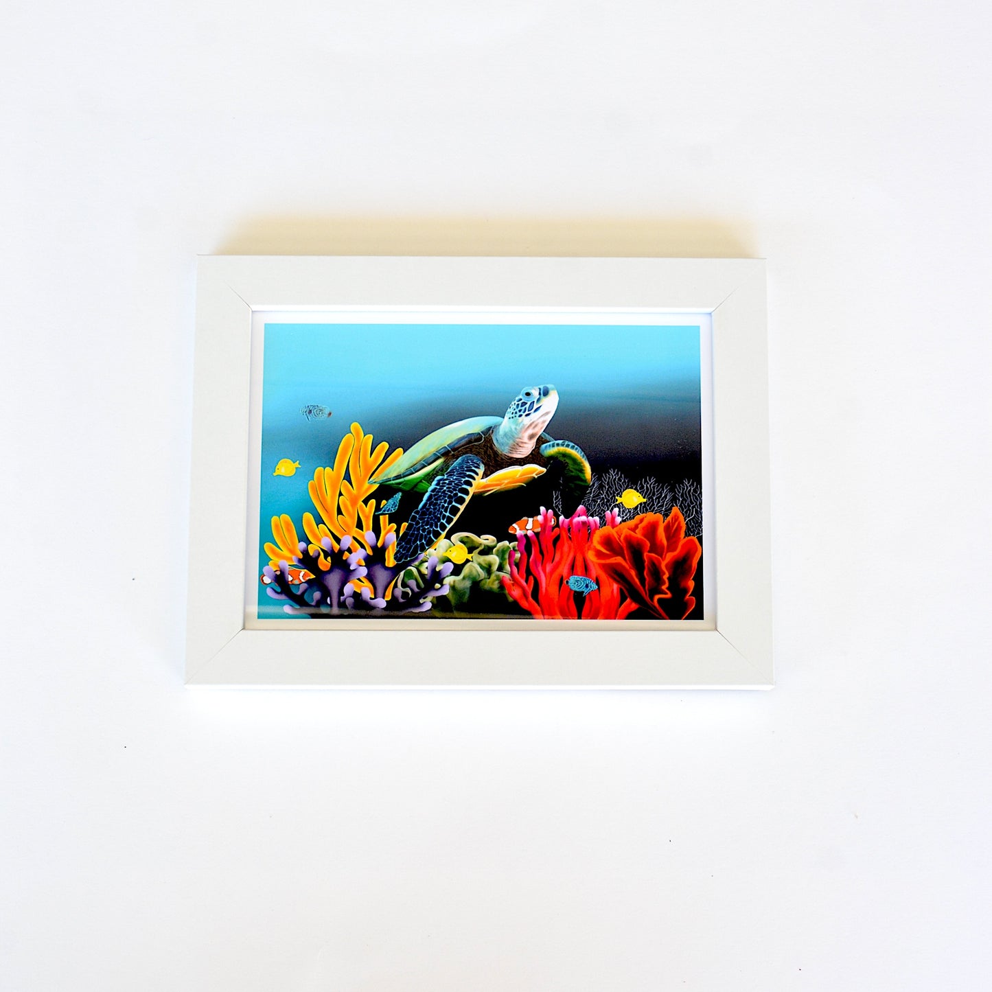Into the Deep Turtle Framed Art Print