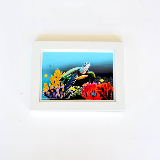 Into the Deep Turtle Framed Art Print