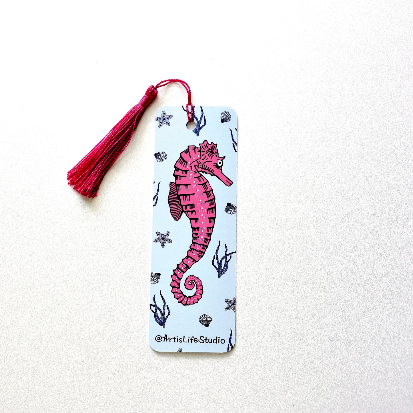 Pink Seahorse Bookmark