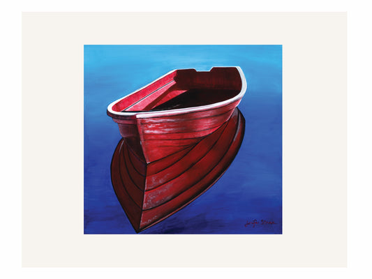 Red Boat Art Print Unframed