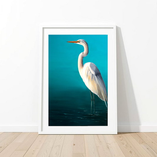 White Egret Unframed Art Print