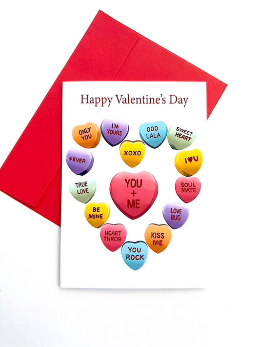 Sweetheart Candy Valentines Day Greeting Card with Red Envelope