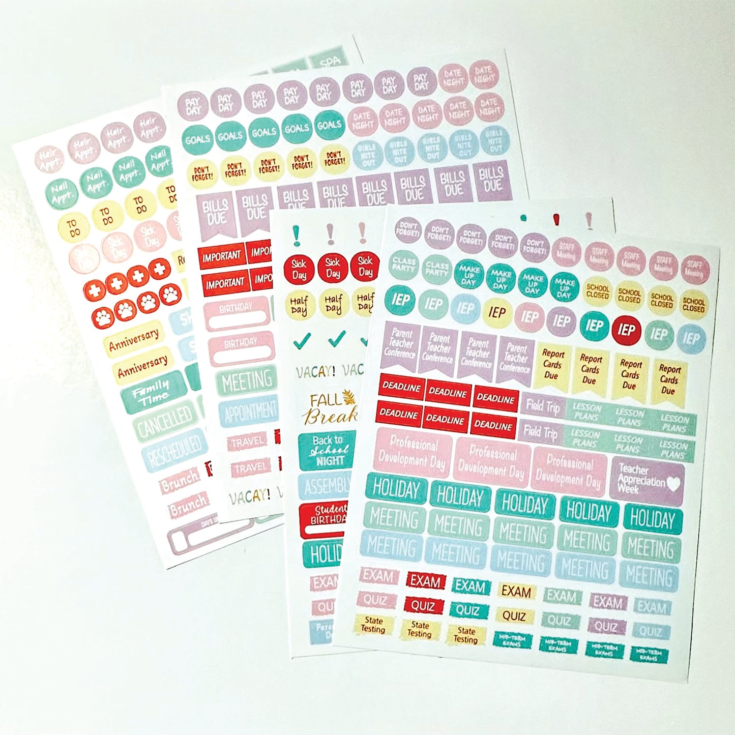 Teacher and Daily Planner Sticker Sets