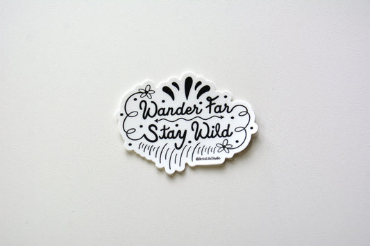 Wander Far Stay Wild Waterproof Vinyl Sticker