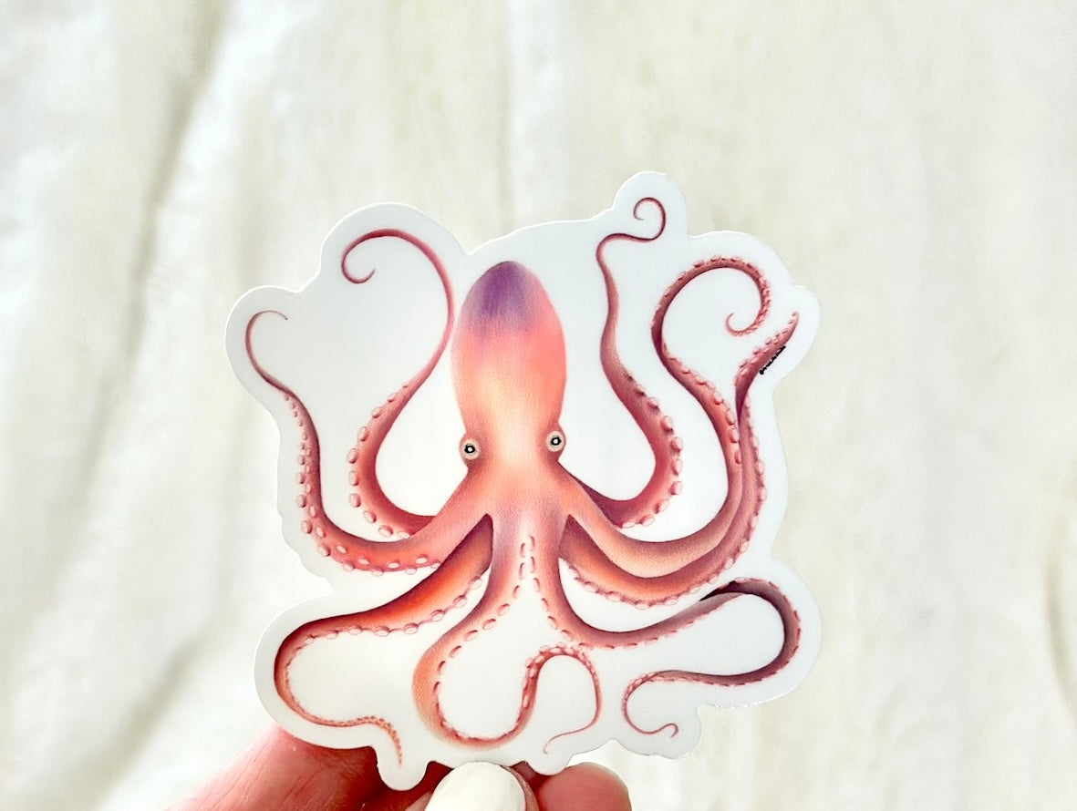 Watercolor Octopus Durable Weatherproof Vinyl Sticker