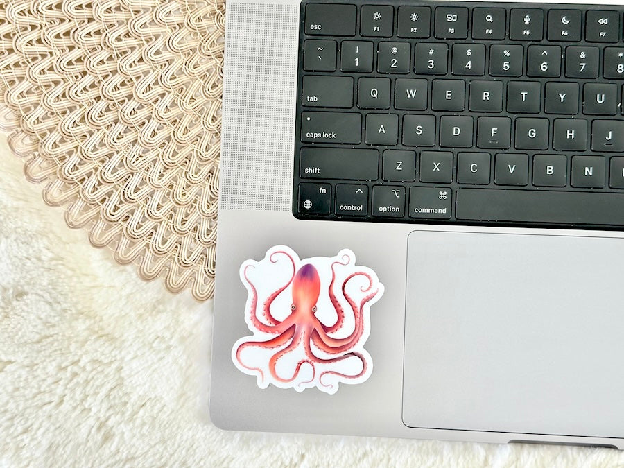 Watercolor Octopus Durable Weatherproof Vinyl Sticker