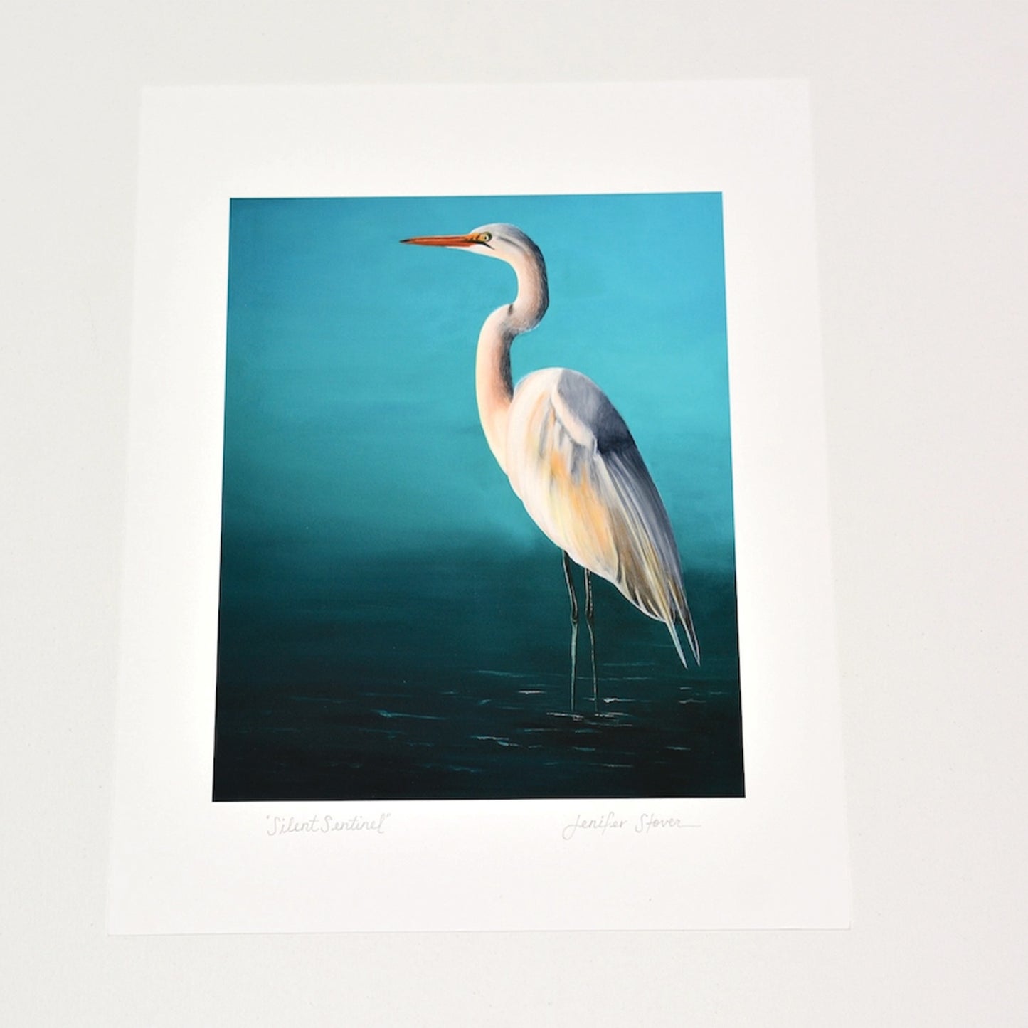 White Egret Art Print Unframed