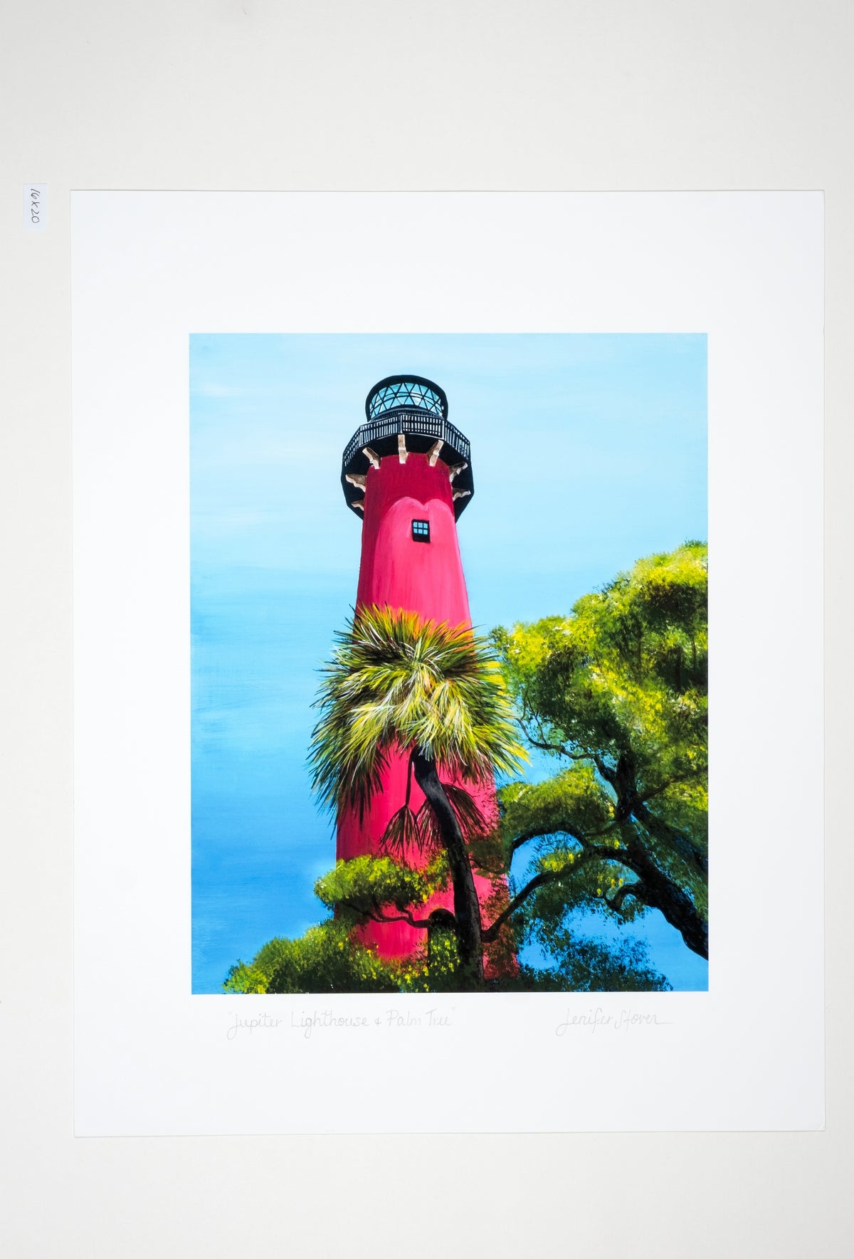 Museum Quality "Jupiter Lighthouse Palm Tree" Fine Art Print, Unframed
