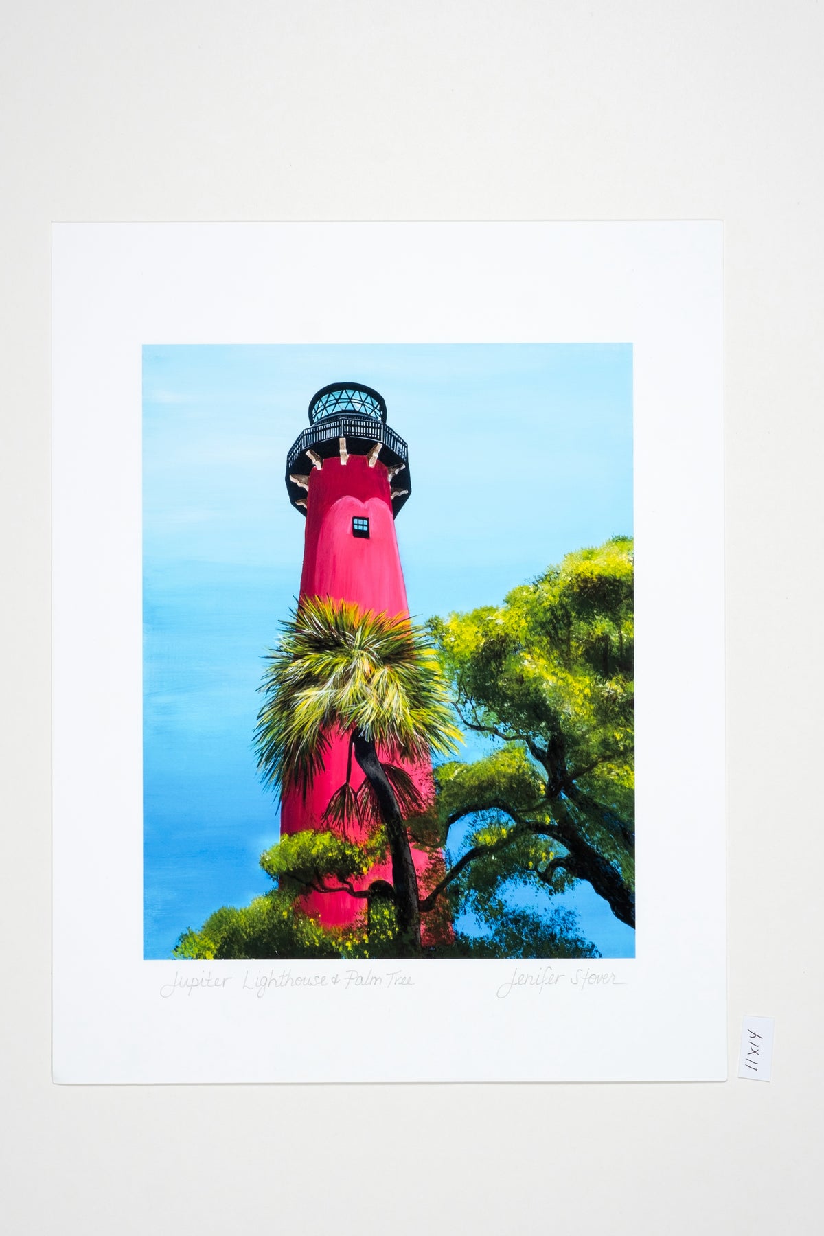 Museum Quality "Jupiter Lighthouse Palm Tree" Fine Art Print, Unframed