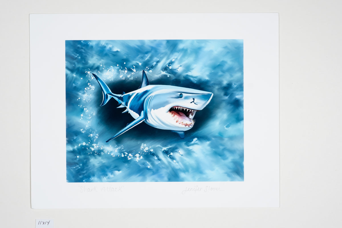 Museum Quality "Shark Attack" Unframed Fine Art Print