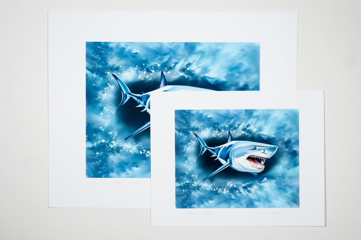 Museum Quality "Shark Attack" Unframed Fine Art Print